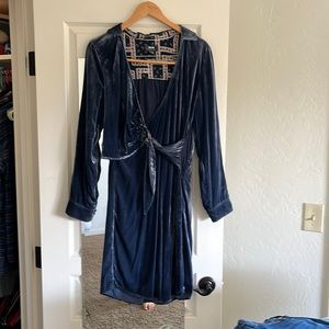 Beautiful anthro velvet wrap dress